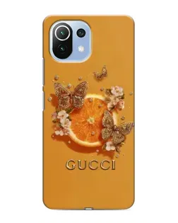 Чохол для Xiaomi Mi 11i з картинкою «Gucci — золоті метелики»