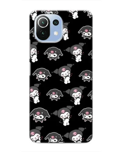 Чехол для Xiaomi Mi 11i с картинкой «Черный паттерн Kuromi»