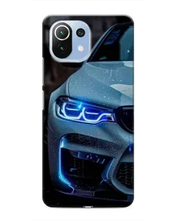 Чохол для Xiaomi Mi 11i з картинкою «Погляд BMW з синіми фарами»