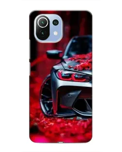Чехол для Xiaomi Mi 11i с картинкой «Спортивная BMW и цветы» Чехол для Xiaomi Mi 11i с картинкой «Спортивная BMW и цветы»