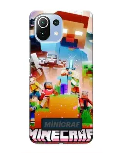 Чохол для Xiaomi Mi 11i з картинкою «Minecraft герої гри»