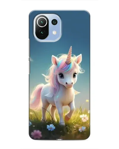 Чехол для Xiaomi Mi 11i с картинкой «Единорог на поляне»