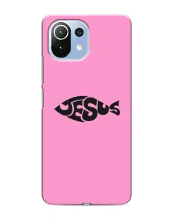 Чехол для Xiaomi Mi 11i с картинкой «Розовый символ  Jesus»