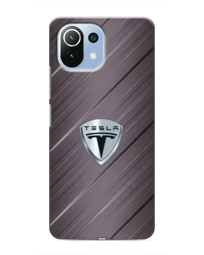 Чехол для Xiaomi Mi 11i с картинкой «Металлическая текстура Tesla»