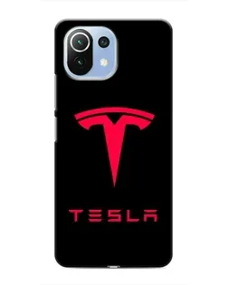 Чохол для Xiaomi Mi 11i з картинкою «Tesla Red Logo»