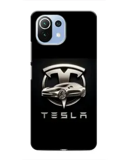 Чохол для Xiaomi Mi 11i з картинкою «Tesla — срібне авто»