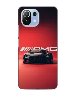 Чехол для Xiaomi Mi 11i с картинкой «Mercedes AMG — красная линия»