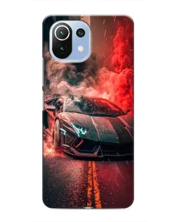 Чехол для Xiaomi Mi 11i с картинкой «Lamborghini красный дым»