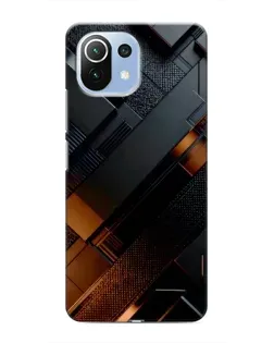 Чехол для Xiaomi Mi 11i с картинкой «Черные геометрические блоки»