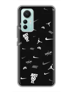 Чохол для Xiaomi Mi 12 Lite з картинкою «Nike Black Pattern»