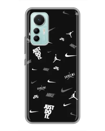 Чохол для Xiaomi Mi 12 Lite з картинкою «Nike Black Pattern»