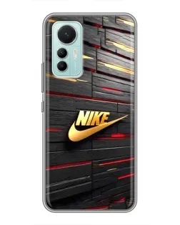 Чехол для Xiaomi Mi 12 Lite с картинкой «Золотой Nike на металле»