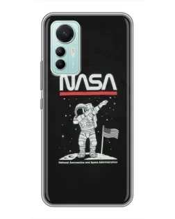Чохол для Xiaomi Mi 12 Lite з картинкою «NASA — крокуємо по Місяцю»