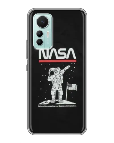 Чохол для Xiaomi Mi 12 Lite з картинкою «NASA — крокуємо по Місяцю»