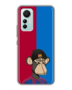 Чехол для Xiaomi Mi 12 Lite с картинкой «Bored Ape — фанат Барсы»