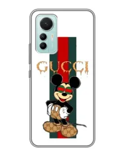 Чохол для Xiaomi Mi 12 Lite з картинкою «Міккі Маус Gucci — смуги»
