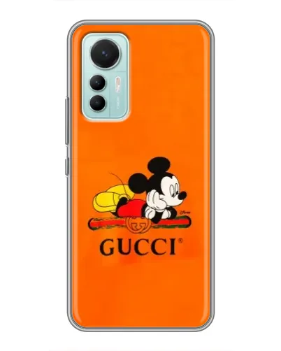 Чохол для Xiaomi Mi 12 Lite з картинкою «Міккі Маус Gucci — помаранч»