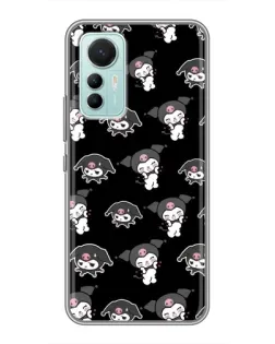 Чохол для Xiaomi Mi 12 Lite з картинкою «Чорний паттерн Kuromi»