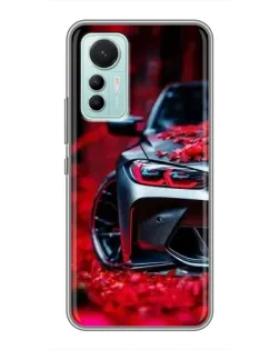 Чохол для Xiaomi Mi 12 Lite з картинкою «Спортивна BMW та квіти»