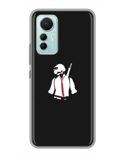 Чехол для Xiaomi Mi 12 Lite с картинкой «PUBG — силуэт воина»