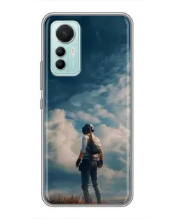 Чехол для Xiaomi Mi 12 Lite с картинкой «Герой PUBG на скале»