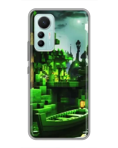 Чохол для Xiaomi Mi 12 Lite з картинкою «Minecraft лісовий пейзаж»