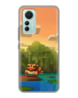 Чохол для Xiaomi Mi 12 Lite з картинкою «Майнкрафт захід сонця»