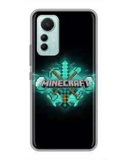 Чохол для Xiaomi Mi 12 Lite з картинкою «Minecraft Diamond лого»