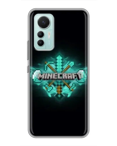 Чохол для Xiaomi Mi 12 Lite з картинкою «Minecraft Diamond лого»