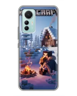 Чохол для Xiaomi Mi 12 Lite з картинкою «Зимовий Minecraft»