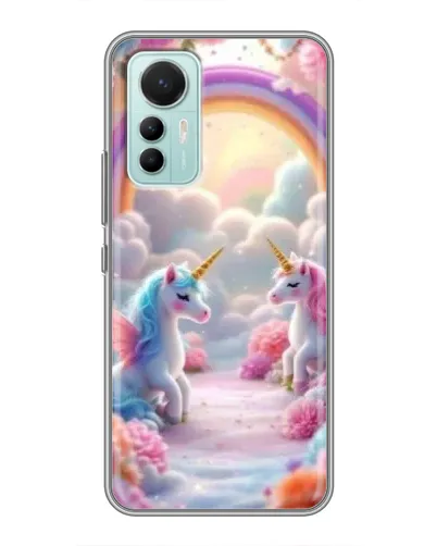 Чохол для Xiaomi Mi 12 Lite з картинкою «Веселка і єдинороги»