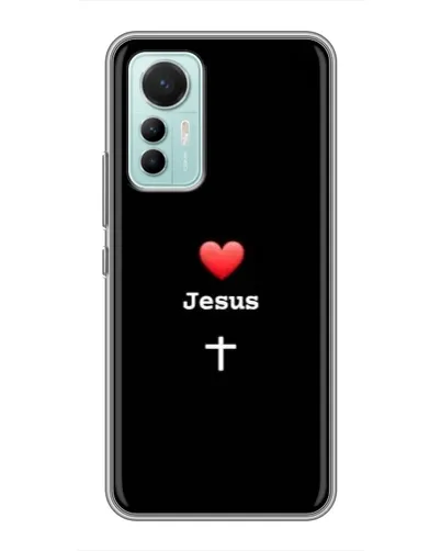 Чехол для Xiaomi Mi 12 Lite с картинкой «Сердце - Jesus»