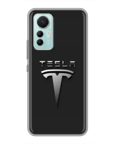 Чехол для Xiaomi Mi 12 Lite с картинкой «Стальной логотип Tesla» Чехол для Xiaomi Mi 12 Lite с картинкой «Стальной логотип Tesla»