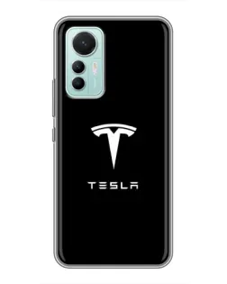 Чехол для Xiaomi Mi 12 Lite с картинкой «Tesla White Logo»