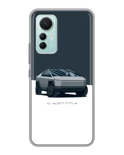 Чехол для Xiaomi Mi 12 Lite с картинкой «Серебристый Cybertruck Tesla»