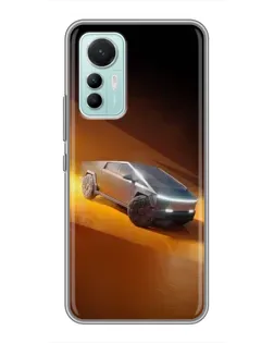 Чехол для Xiaomi Mi 12 Lite с картинкой «Cybertruck в пустыне»