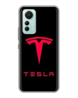 Чехол для Xiaomi Mi 12 Lite с картинкой «Tesla Red Logo»