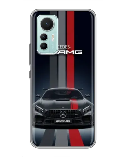 Чохол для Xiaomi Mi 12 Lite з картинкою «Mercedes — білий карбон»