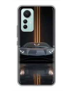 Чохол для Xiaomi Mi 12 Lite з картинкою «Lamborghini золоті лінії»
