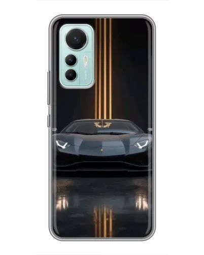 Чехол для Xiaomi Mi 12 Lite с картинкой «Lamborghini золотые линии»