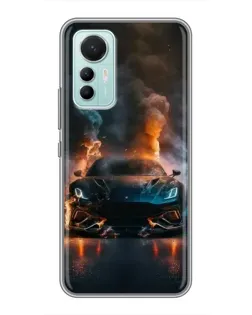 Чехол для Xiaomi Mi 12 Lite с картинкой «Lamborghini дымная эстетика»
