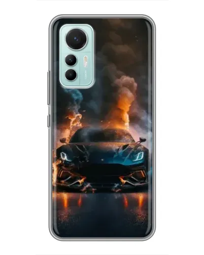 Чехол для Xiaomi Mi 12 Lite с картинкой «Lamborghini дымная эстетика»