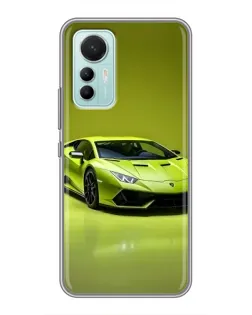 Чехол для Xiaomi Mi 12 Lite с картинкой «Салатовый Lamborghini Huracan»