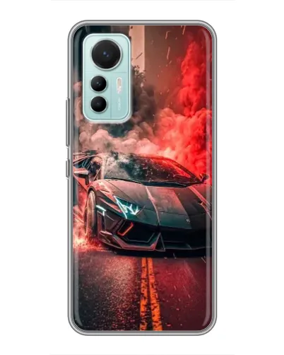 Чехол для Xiaomi Mi 12 Lite с картинкой «Lamborghini красный дым»