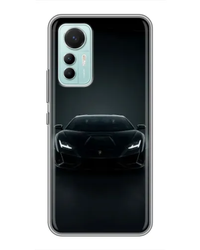 Чехол для Xiaomi Mi 12 Lite с картинкой «Черный Lamborghini Aventador»