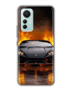 Чехол для Xiaomi Mi 12 Lite с картинкой «Lamborghini в огне»