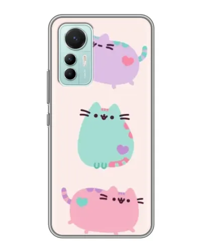 Чохол для Xiaomi Mi 12 Lite з картинкою «Pusheen тріо»