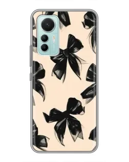 Чехол для Xiaomi Mi 12 Lite с картинкой «Паттерн черные банты»