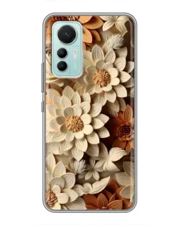 Чохол для Xiaomi Mi 12 Lite з картинкою «Бежевий флористичний декор»