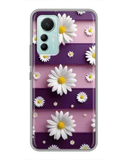 Чохол для Xiaomi Mi 12 Lite з картинкою «Ромашки на фіолетовому»